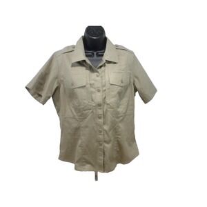 5.11 Tactical Womens Shirt‎ M Khaki Tan PDU Class B Twill Button Up Police 61159